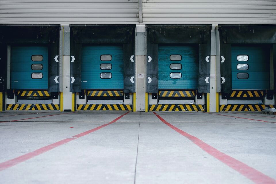 Numbered dock doors on a distribution facility