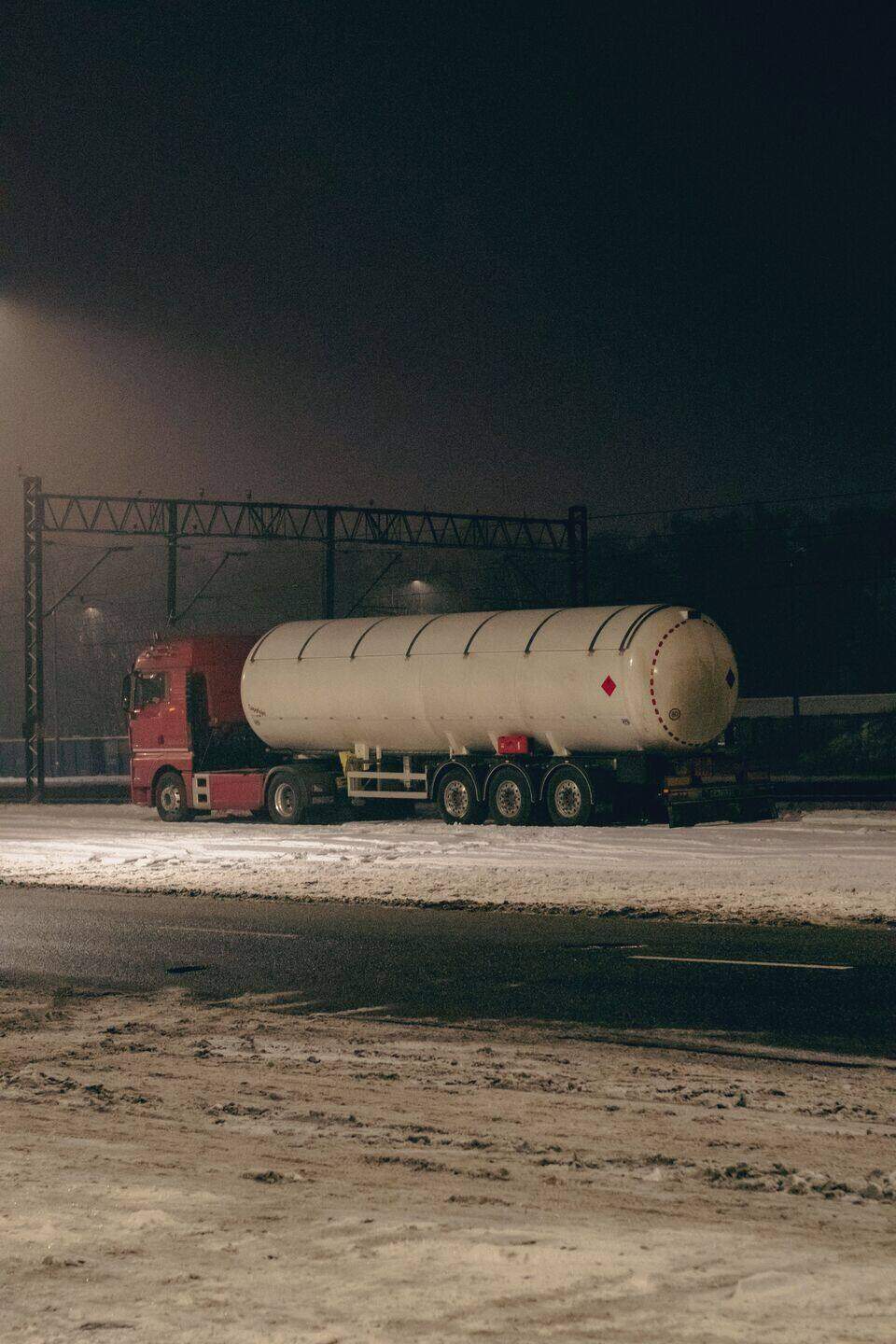 Highway traffic at blue hour